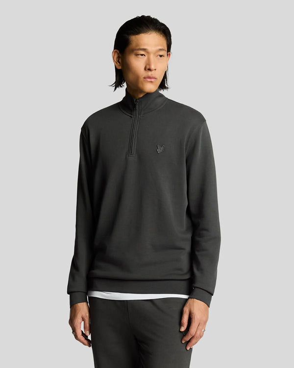 Lyle & Scott Superfine 1/4 Zip Tonal Sweat Gunmetal grey