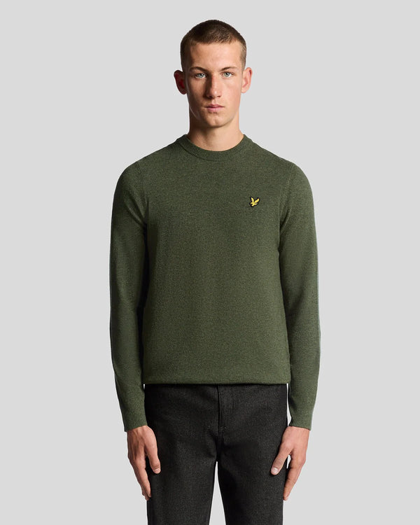 Lyle & Scott Lambswool Blend Crew Neck Jumper Deep Depths Marl