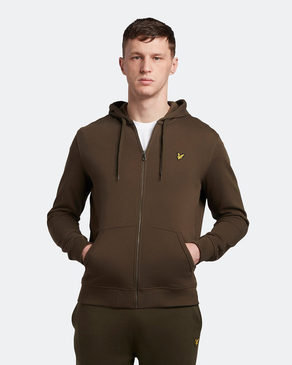 Lyle & Scott Zip Through Hoodie Olive