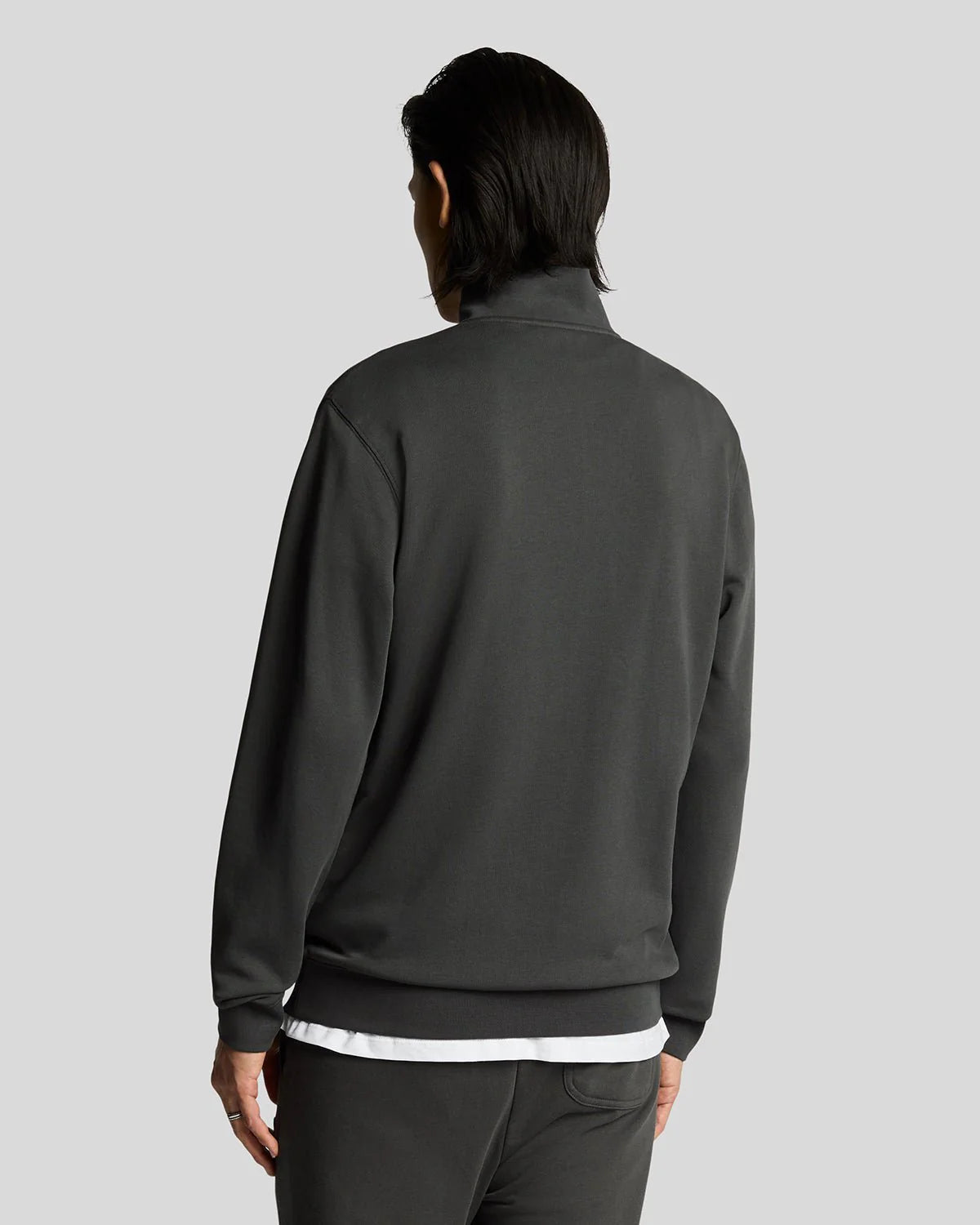 Lyle & Scott Superfine 1/4 Zip Tonal Sweat Gunmetal grey