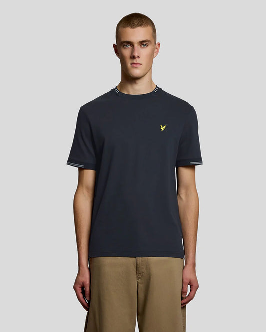 Lyle & Scott Fine Tipped T-Shirt Navy/Chalk