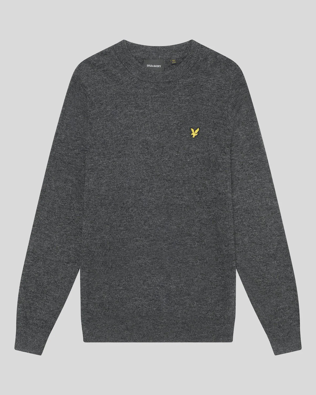 Lyle & Scott Lambswool Blend Crew Neck Jumper in Charcoal