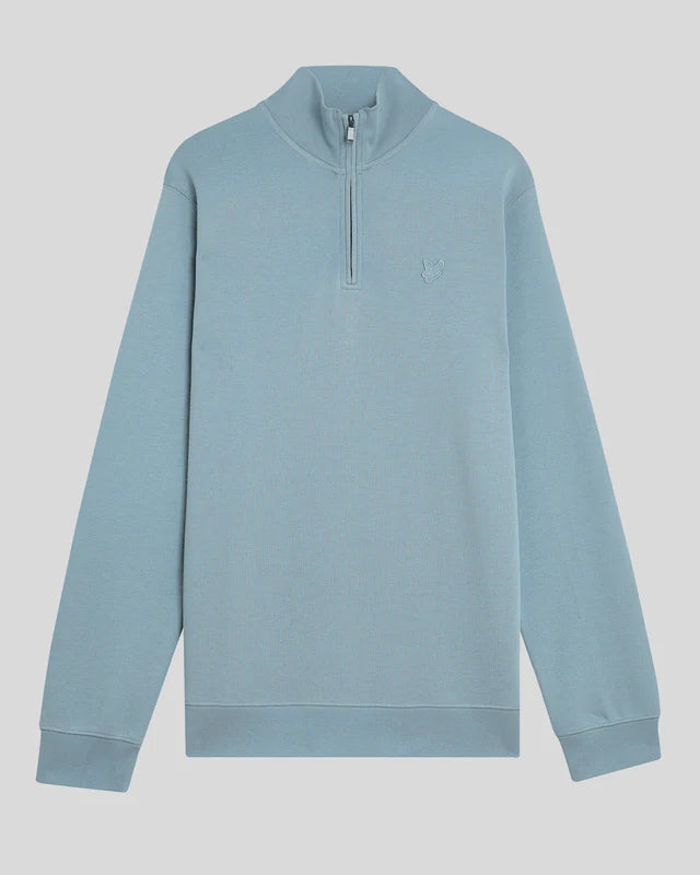 Lyle & Scott Tonal Superfine 1/4 Zip Sweatshirt Blue Ash