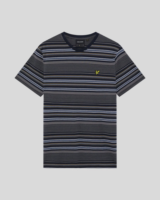 Lyle & Scott Multi Stripe T-Shirt Dark Navy