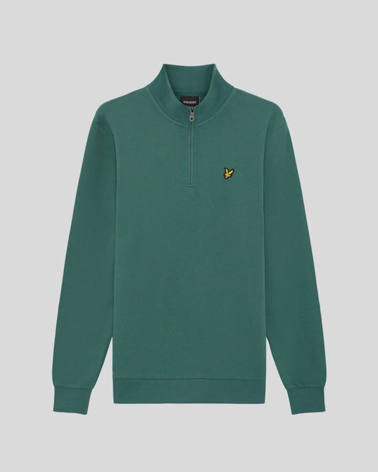 Lyle & Scott Cotton Loopback 1/4 Zip Sweat Everglade