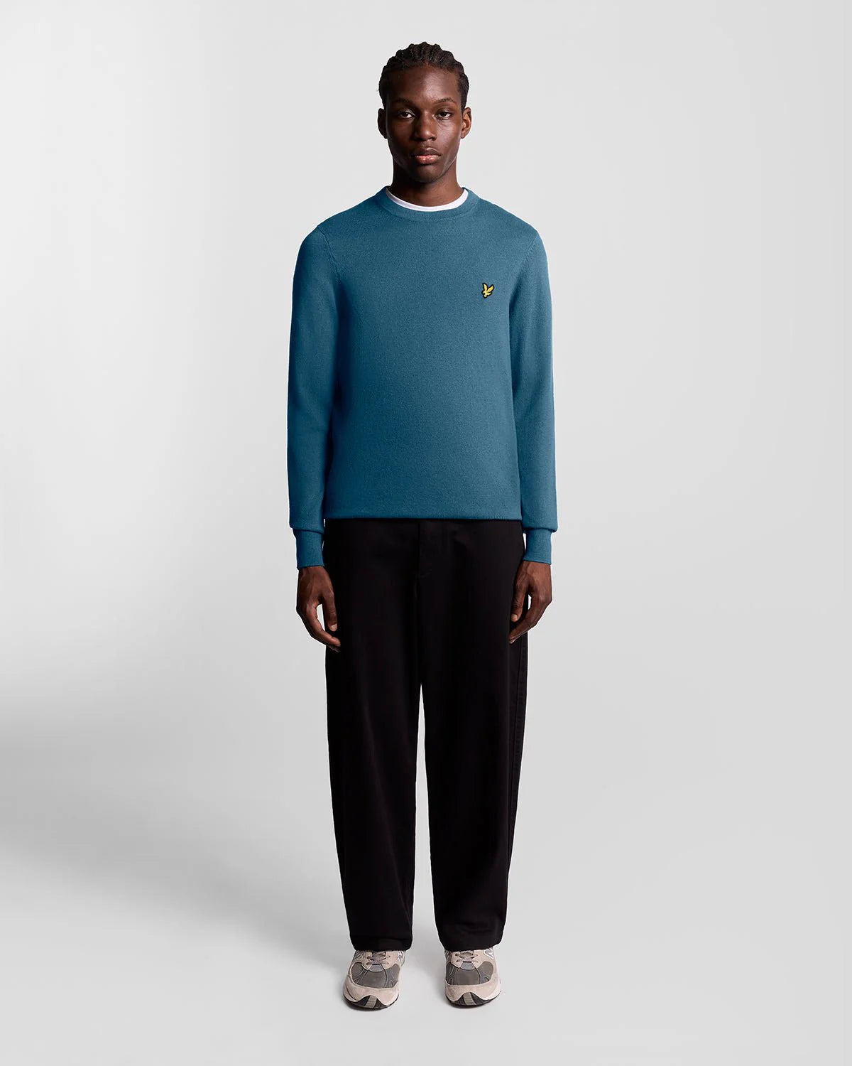 Lyle & Scott Cotton Merino Crew Neck Jumper Deep Water