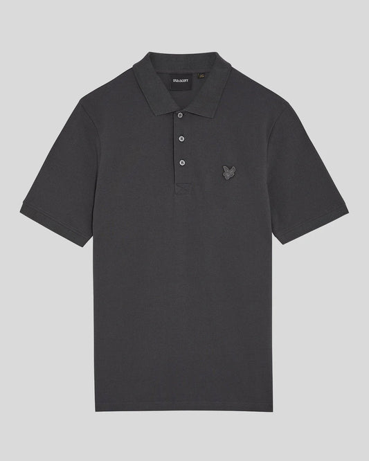 Lyle & Scott Tonal Eagle Polo Shirt in Gunmetal Grey