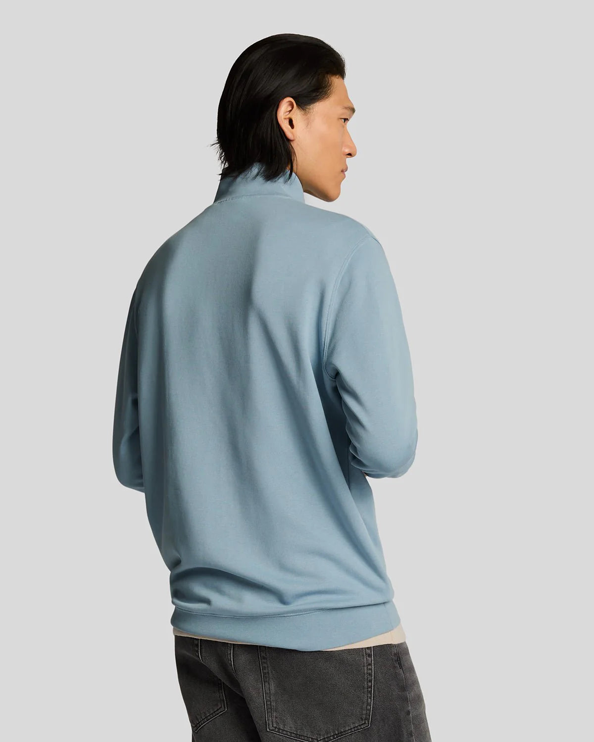Lyle & Scott Tonal Superfine 1/4 Zip Sweatshirt Blue Ash