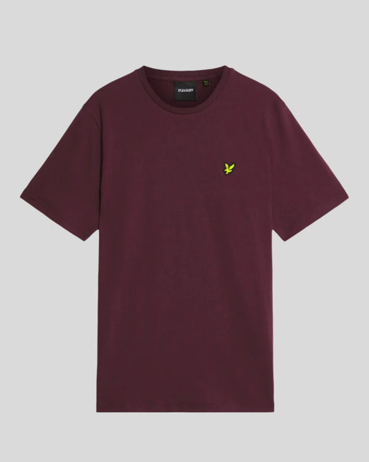 Lyle & Scott Plain Crew T-Shirt Burgundy