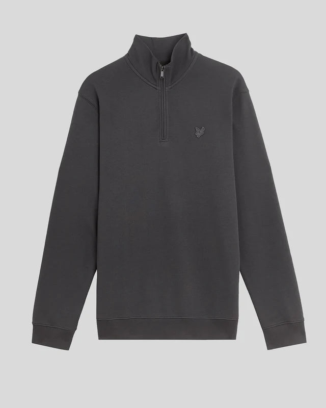 Lyle & Scott Superfine 1/4 Zip Tonal Sweat Gunmetal grey