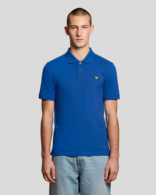 Lyle & Scott Plain Cotton Polo Lucid Blue