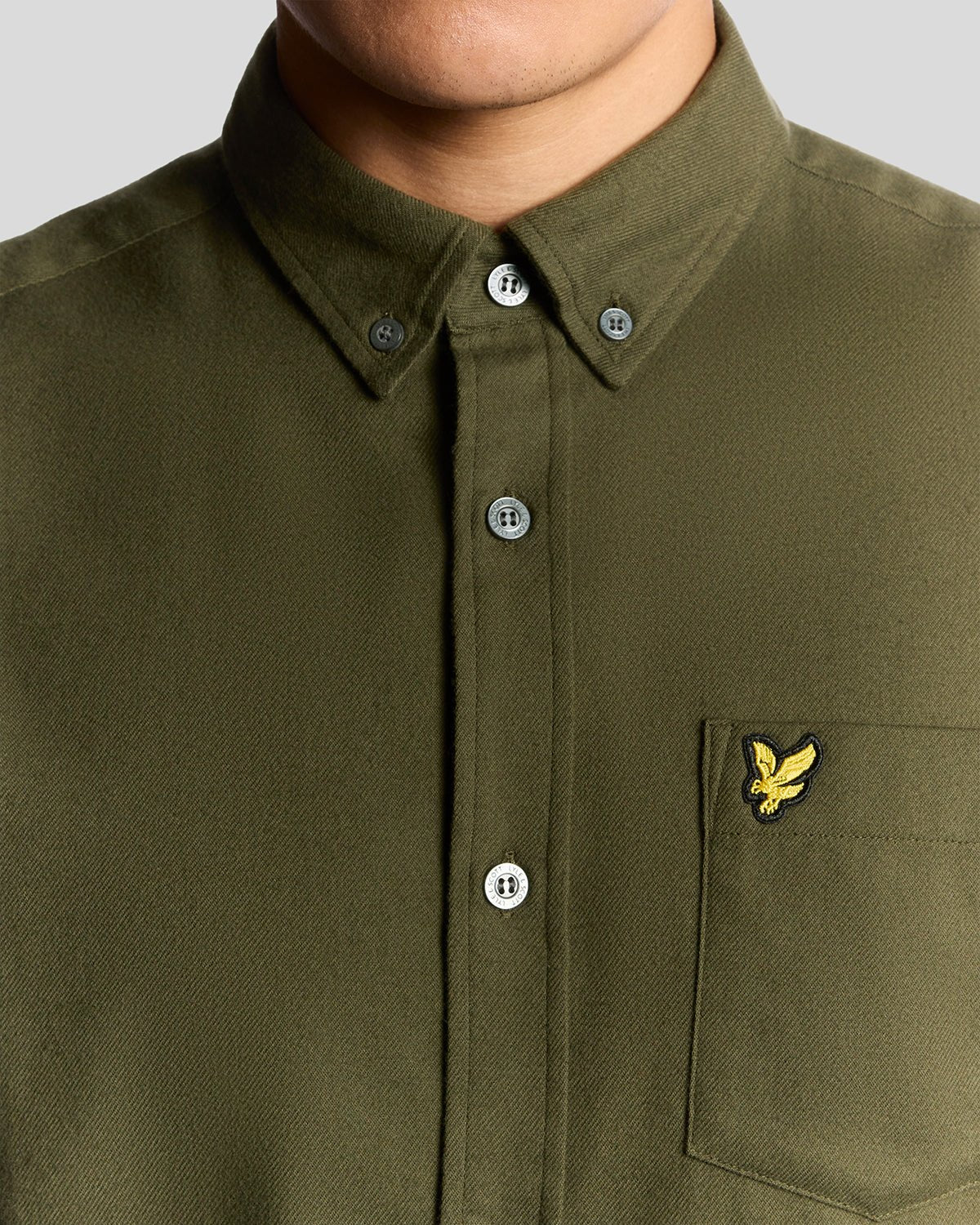 Lyle & Scott Plain Flannel Shirt Deep Depths