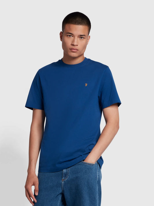 Farah Danny Organic Cotton T-Shirt Blue Peony