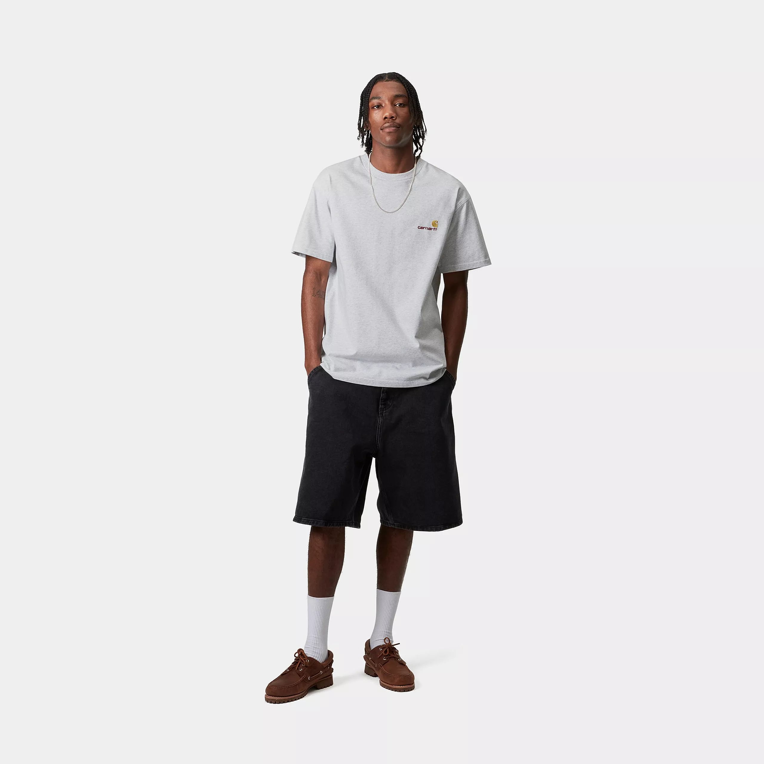 Carhartt WIP S/S American Script T-Shirt Ash Heather Grey