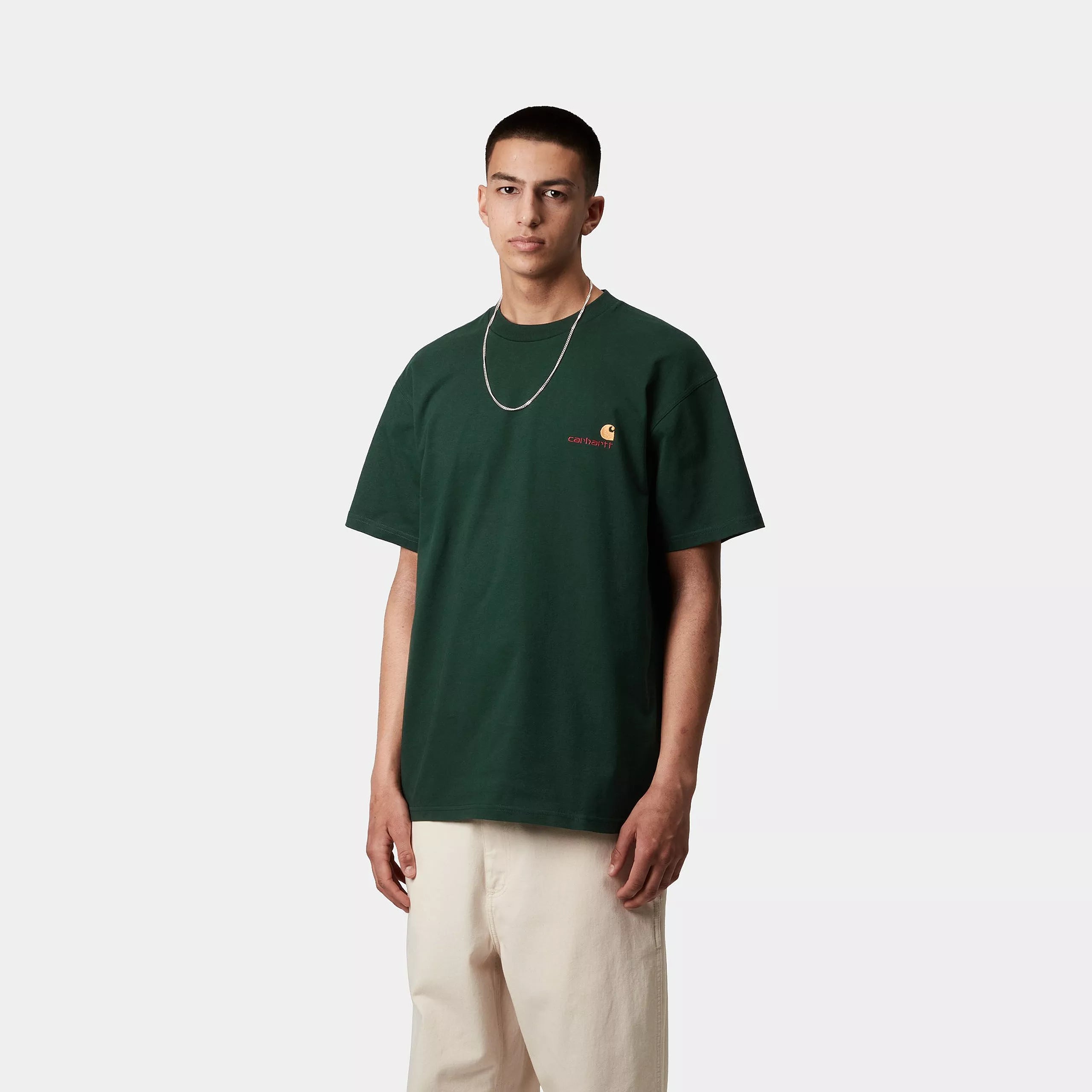Carhartt WIP S/S American Script T-Shirt Blue Conifer