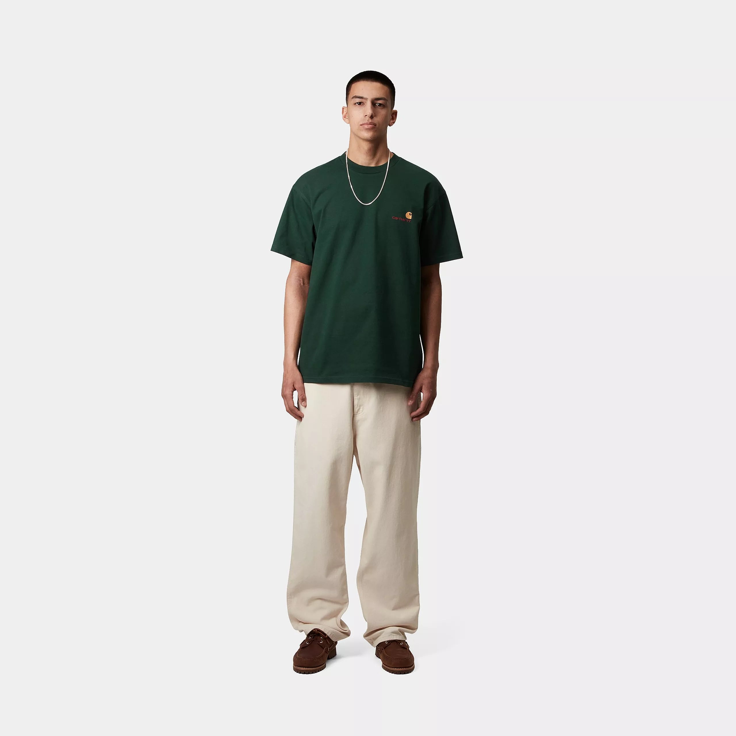 Carhartt WIP S/S American Script T-Shirt Blue Conifer