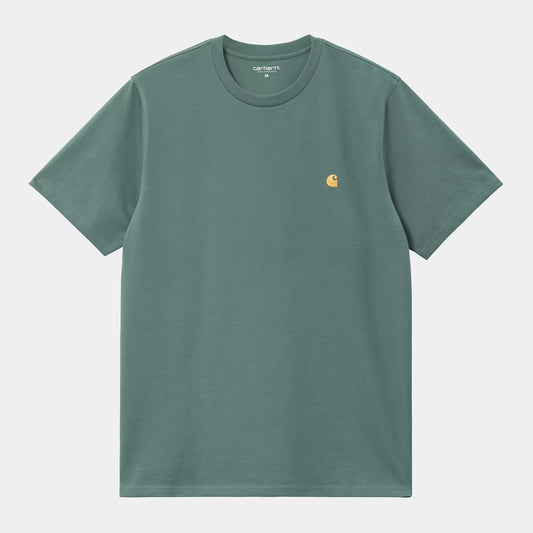 Carhartt WIP S/S Chase T-Shirt in Silver Pine/Gold