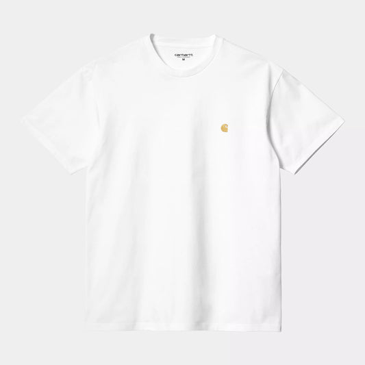 Carhartt WIP S/S Chase T-Shirt in White/Gold