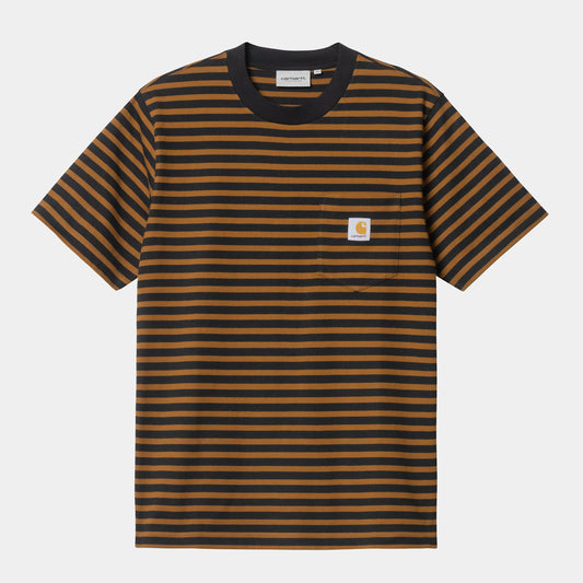 Carhartt WIP S/S Seidler Stripe Pocket T-Shirt Deep H Brown