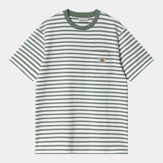 Carhartt WIP S/S Seidler Stripe Pocket T-Shirt Park/White