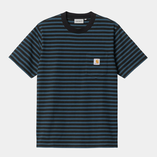 Carhartt WIP S/S Seidler Stripe Pocket T-Shirt Squid/Black