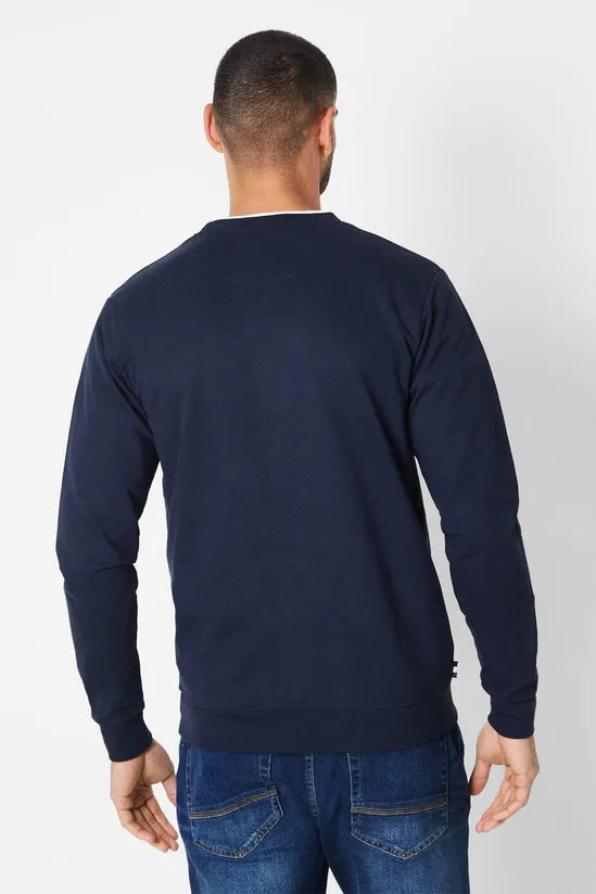 Aquascutum Active Small Logo Crewneck Sweat Navy