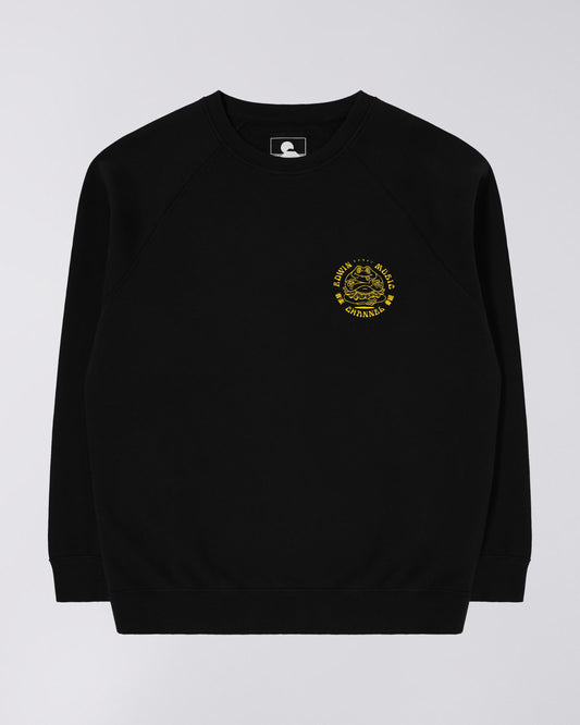 Edwin Backprint Music Channel Crew Sweat Black