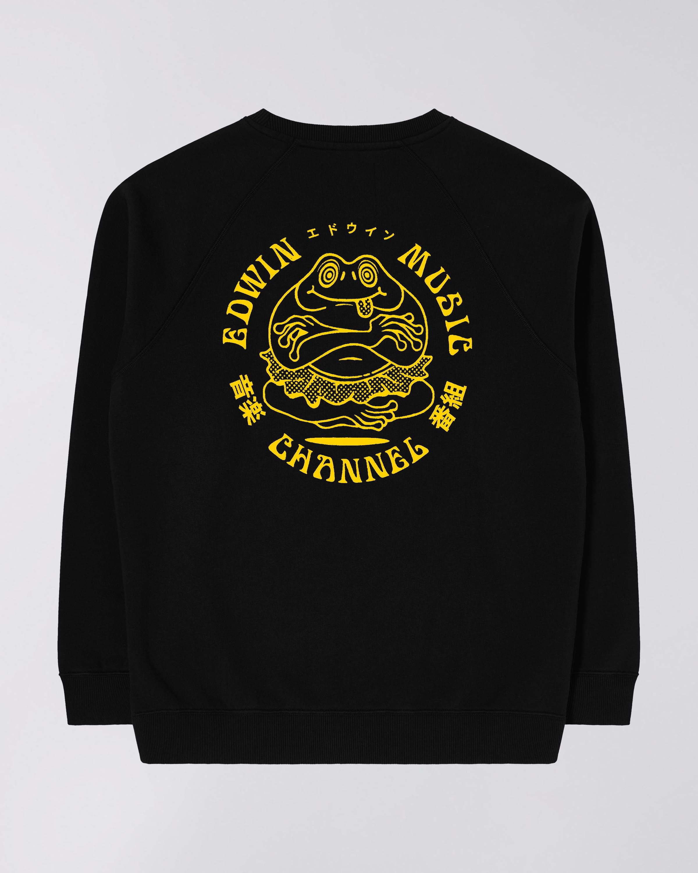 Edwin Backprint Music Channel Crew Sweat Black