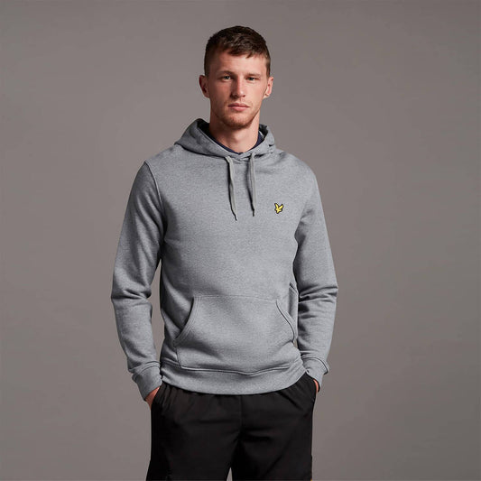 Lyle & Scott Pullover Hoodie in Mid Grey Marl