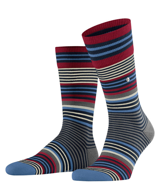 Burlington Stripe Multi Socks Marine Blue