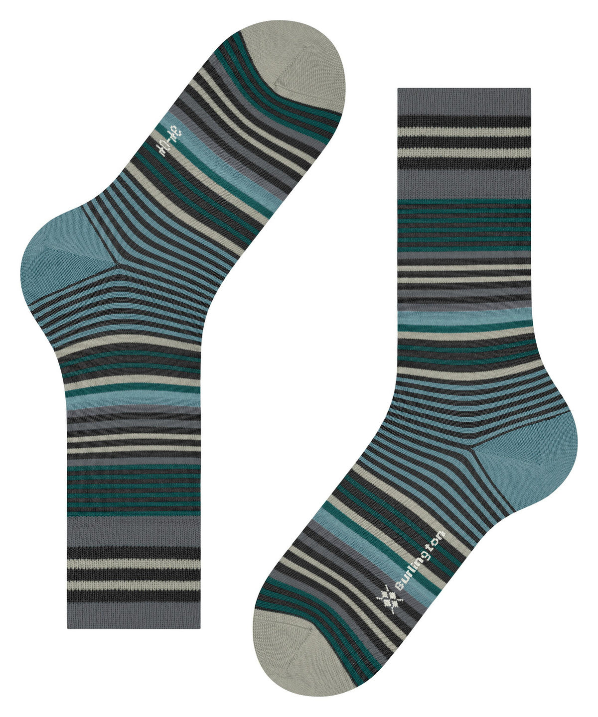 Burlington Stripe Multi Socks Black