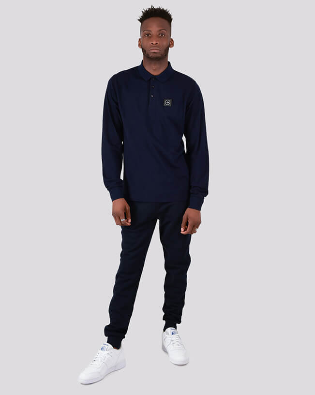 Marshall Artist Long Sleeved Siren Polo in Navy