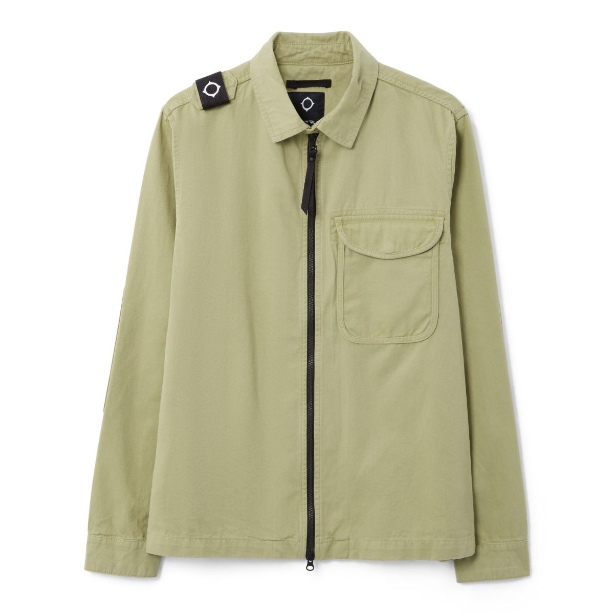Ma.Strum Zip Front Overshirt In Tea