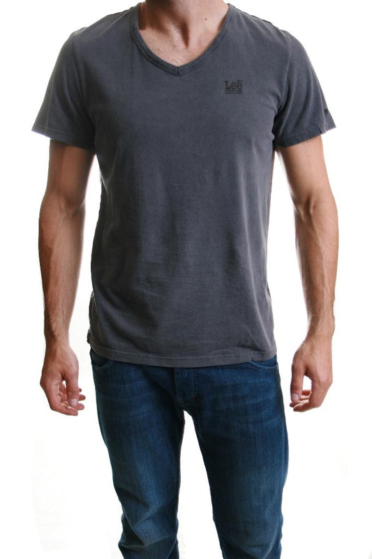 Lee Eddy V Neck T-Shirt in Black