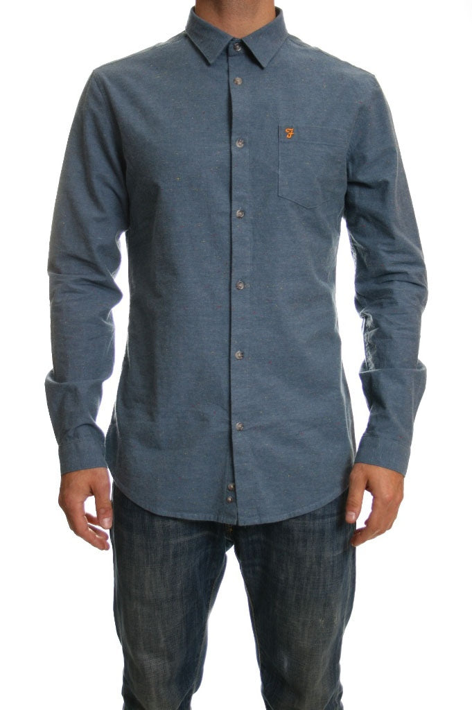 Farah Vintage Blue Heather Fleck Shirt