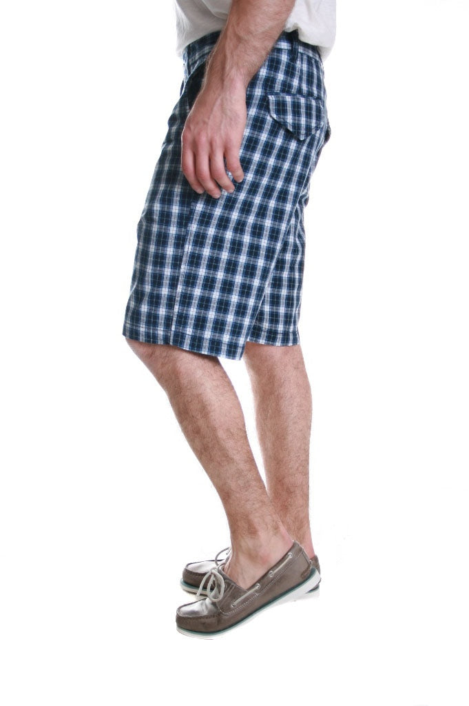 Lee Checked Chino Shorts in Blue