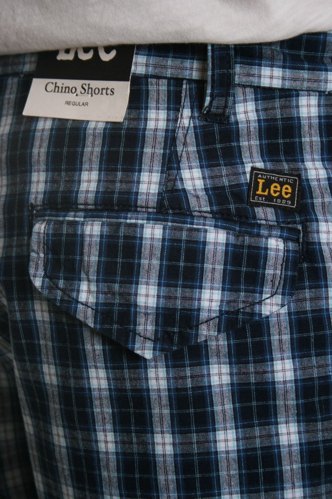 Lee Checked Chino Shorts in Blue
