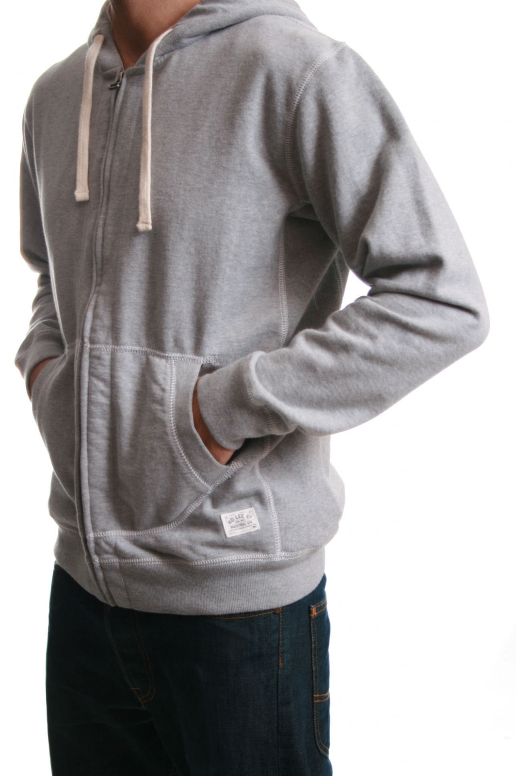 Lee Classic Hooded Zip Top in Light Grey