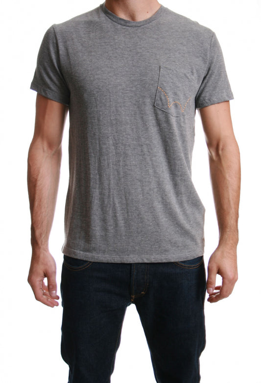 Edwin Pocket T Shirt in Grey Marl