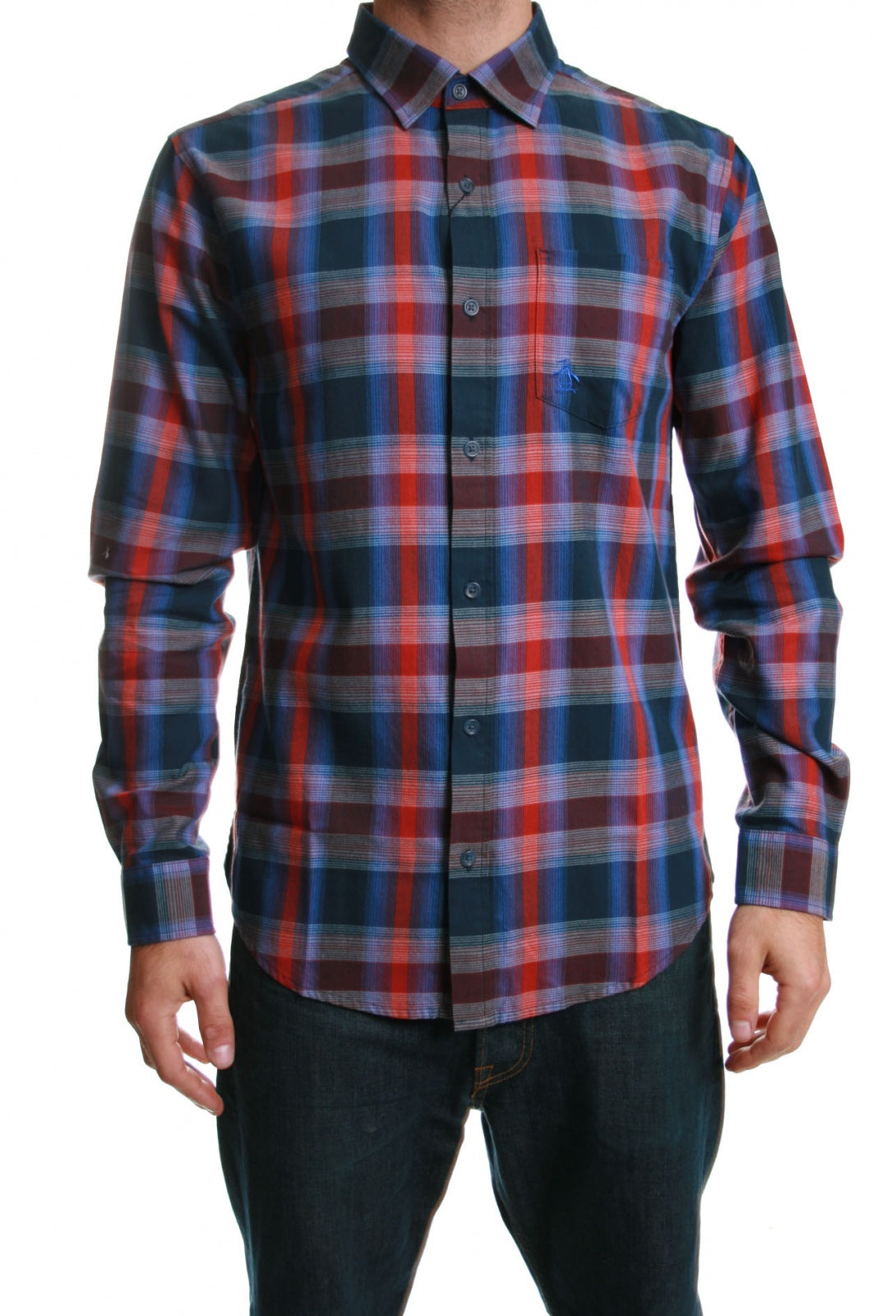 Original Penguin Dress Blues Multi Check Shirt