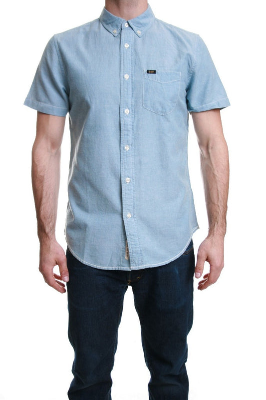 Lee Short Sleeve Button Down Shirt in Sea Blue