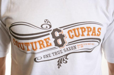 One True Saxon Couture and Cuppas T Shirt in White