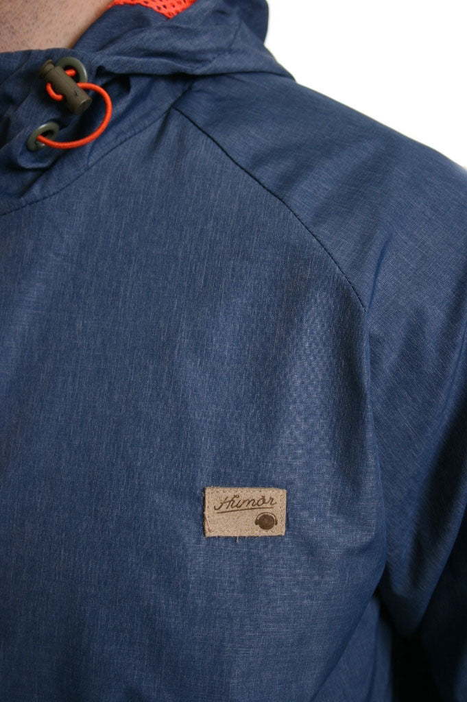 Humor Keanu Wind Breaker Hooded Jacket in Dress Blue