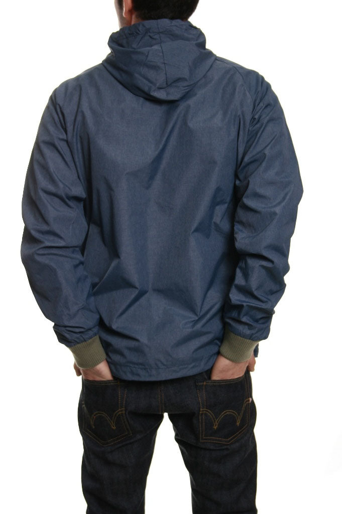 Humor Keanu Wind Breaker Hooded Jacket in Dress Blue