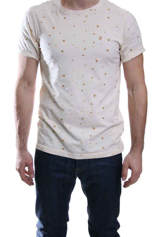 Farah Vintage Dandelion Sol T Shirt in Cream