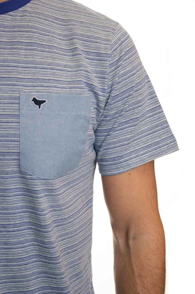 Weekend Offender Chagas Stripe T Shirt in Blue