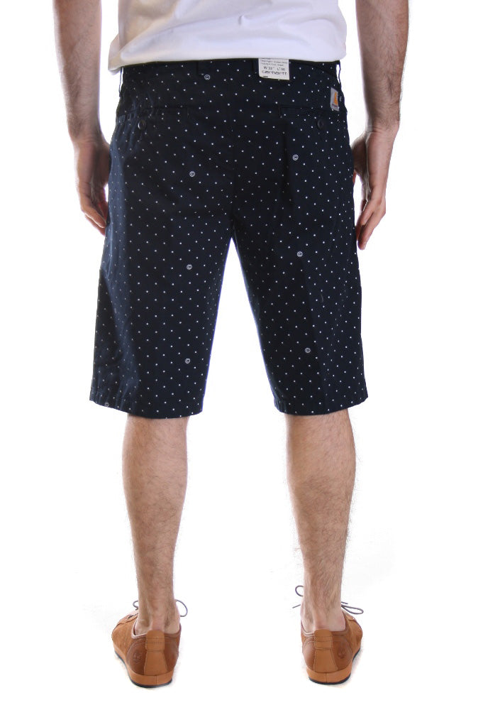 Carhartt Johnson Polka Dot Short in Black Rinse