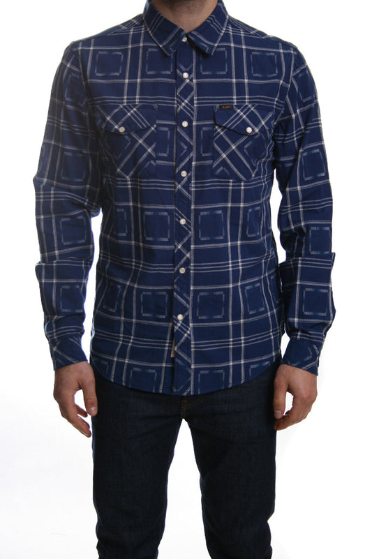 Lee Western Patch Shirt in Medieval Blue