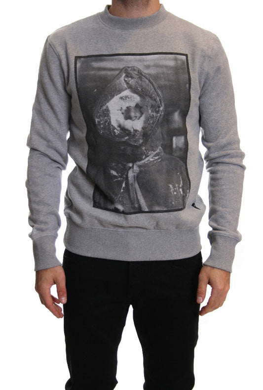 Realm & Empire Snowface Crew Sweat Jumper in Grey Marl