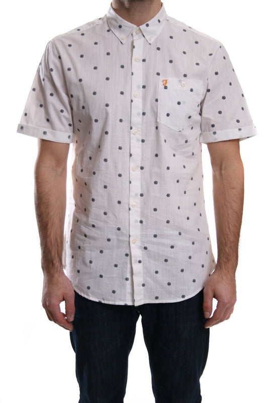 Farah Vintage Victor Printed Shirt in Ecru